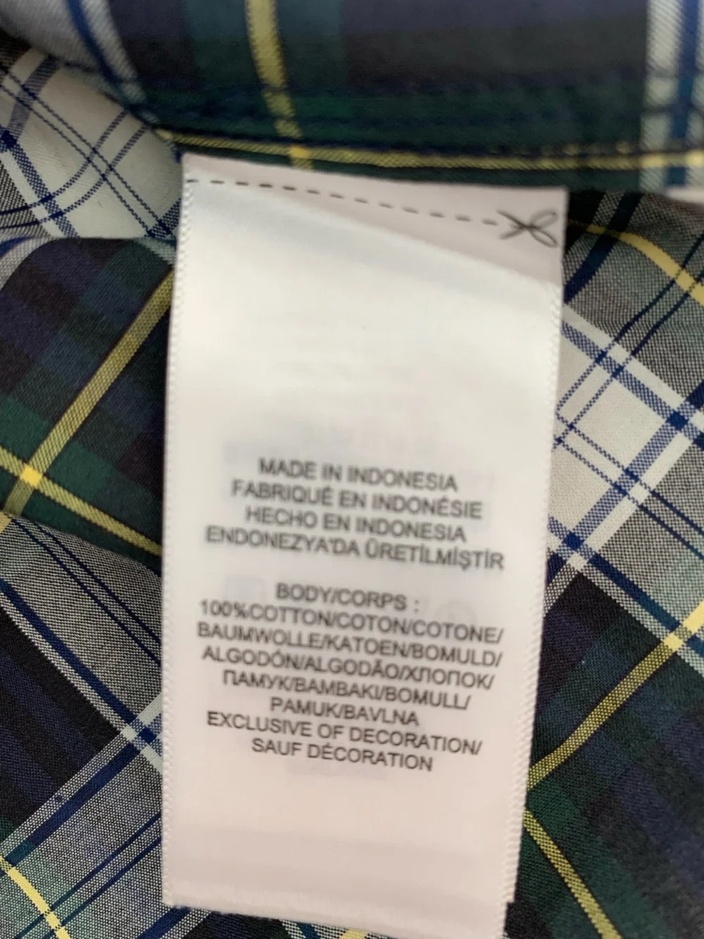 Ralph Lauren 2T Boys' Plaid Button-Down Shirt - Navy, Green & White Cotton